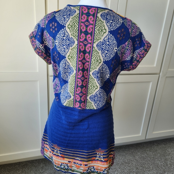 Soft Surroundings Kualoa Tunic Sweater Short Sleeves Printed Colorful Pretty XS - Picture 3 of 16